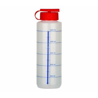 Dosierflasche mit ml Einteilung, rot, 0.5l