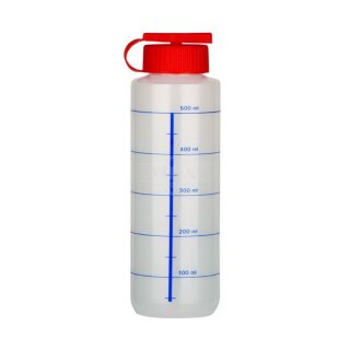 Dosierflasche mit ml Einteilung, rot, 0.5l