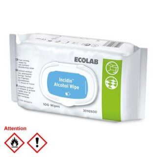 ECOLAB INCIDIN Alcohol Wipes 6x100 Tcher